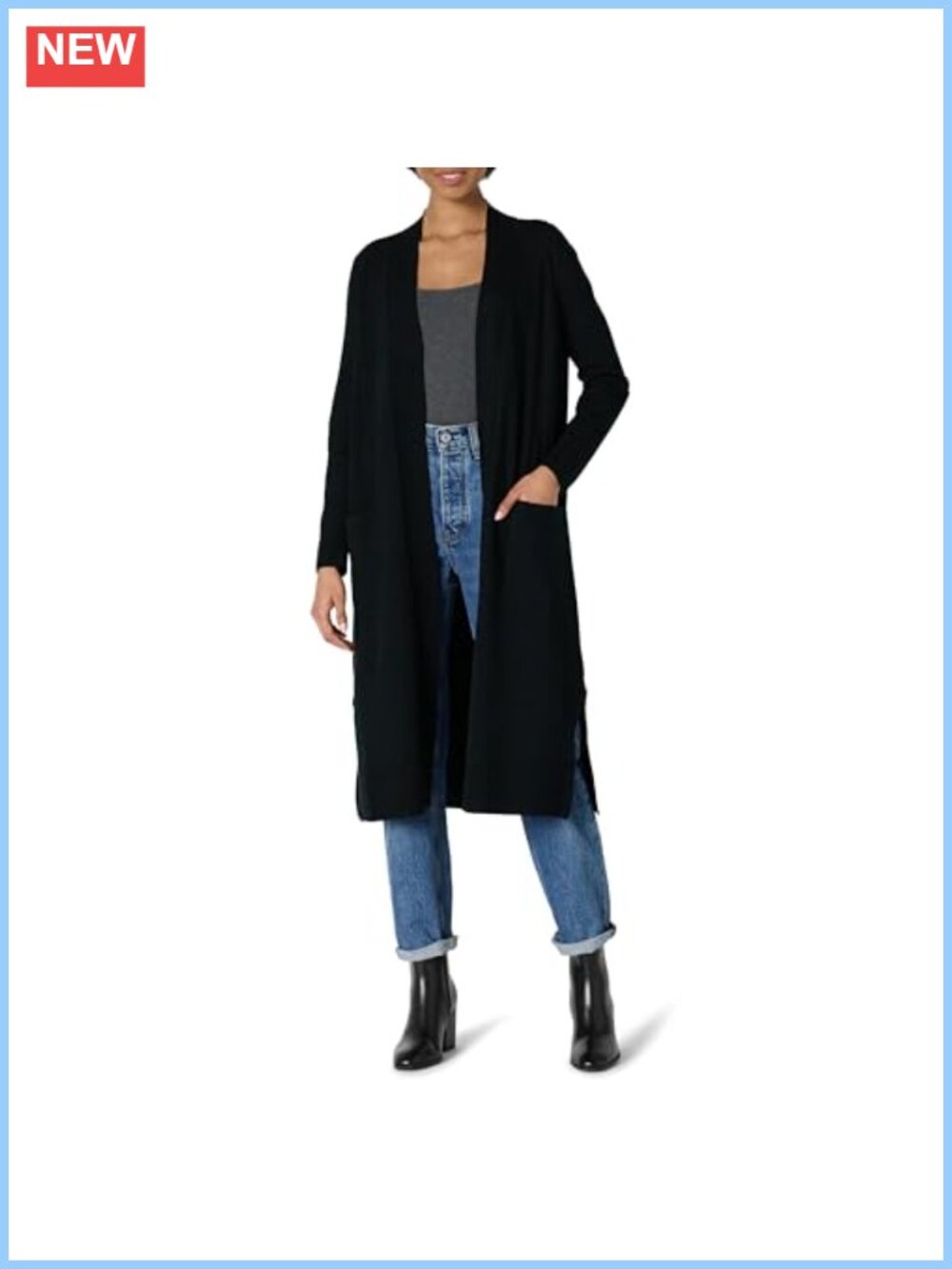 Lightweight Viscose Blend Duster Cardigan Sweater Regular Fit Long